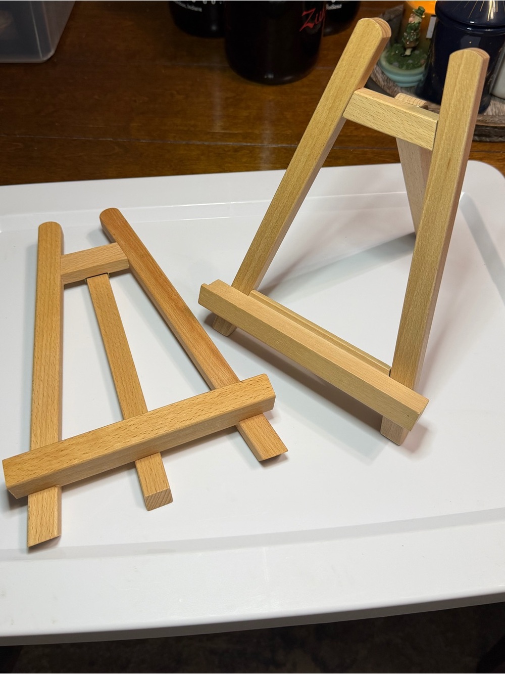 Wooden Tabletop Easel Pair - Natural Wood